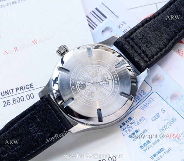 New IWC Mark XVIII Replica Watches Blue Dial Leather Strap 6