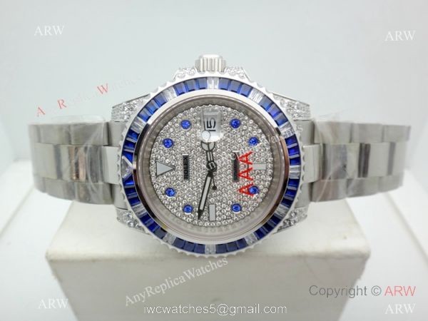 Best Replica Rolex Submariner Stainless Steel Iced Out Diamond Watch 40MM 6