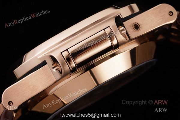 3K V2 Swiss Replica 5980 Patek Philippe Nautilus Rose Gold Brown Dial Chronograph Watch 6