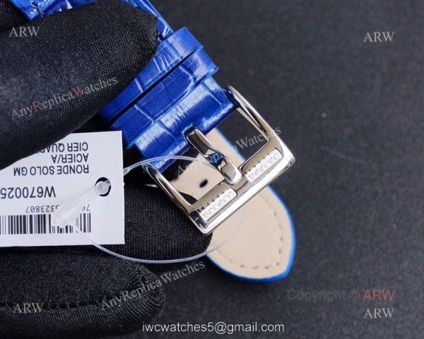 High Quality Replica Diamond Cartier Panth?Re Watch With Cartier Blue Leather Strap 6