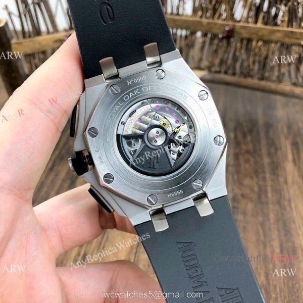 Copy Audemars Piguet Royal Oak Offshore Watches Gray Dial Rubber Strap 6