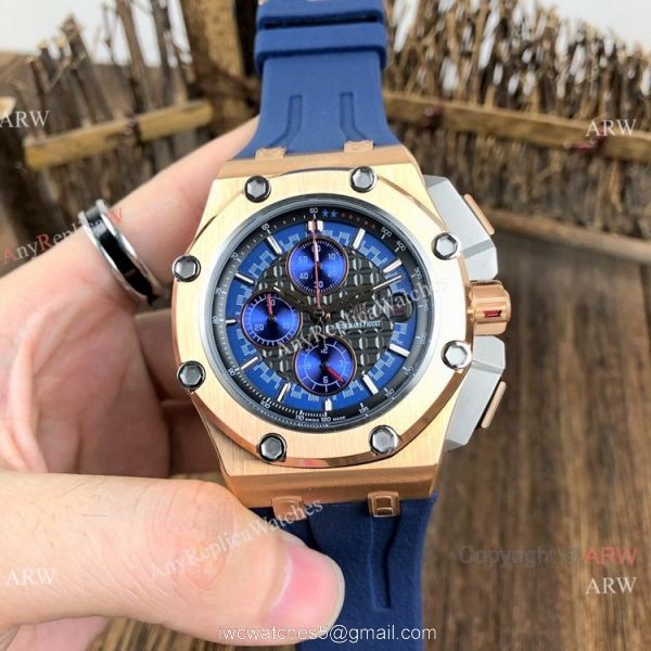 Copy Audemars Piguet Michael Schumacher Rose Gold Black Bezel Watches 6