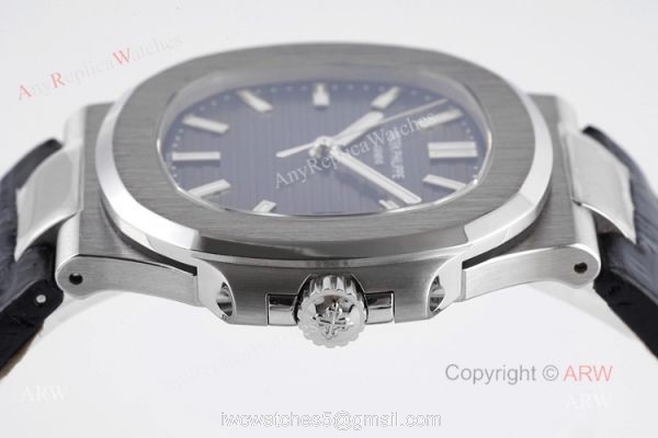 Swiss Replica Patek Philippe Nautilus Dark Blue Dial Stainless Steel Watch For Men 6