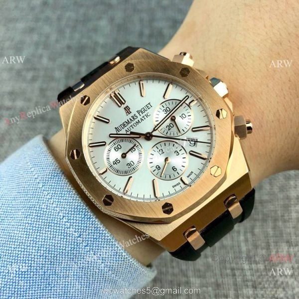Replica Audemars Piguet Royal Oak Automatic Men Watches Rubber Strap 6
