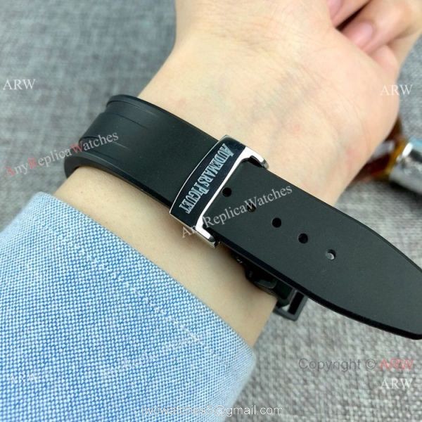 Replica Audemars Piguet Royal Oak Automatic Watches SS Rubber Strap 6