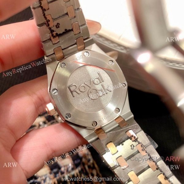 Clone Audemars Piguet Royal Oak Ladies Watch Two Tone Rose Gold Diamond 6