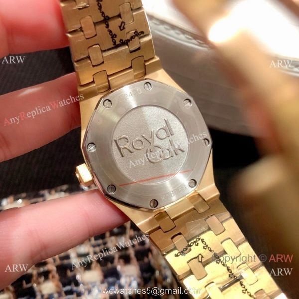Clone Audemars Piguet Royal Oak Women Watch Diamond Bezel All Gold 6