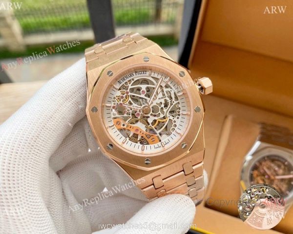 Replica Audemars Piguet Skeleton Royal Oak Watches Two Tone Rose Gold 6