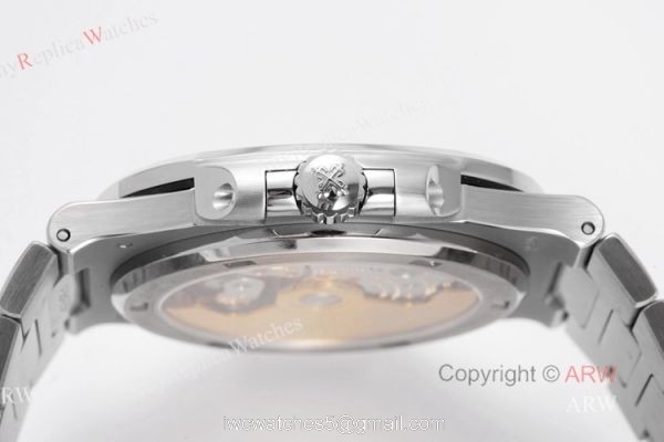(PPF) V4 Version Best Replica Patek Philippe Nautilus Stainless Steel Dark Blue Dial Diamond Watches 6