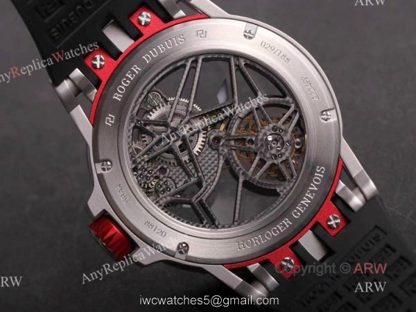 Fake Roger Dubuis Excalibur Spider Skeleton Flying Tourbillon Mens Watch 6