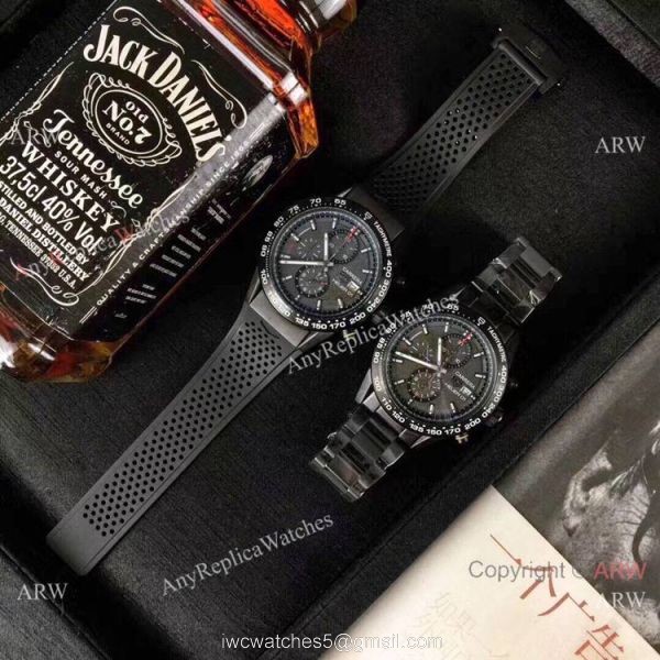 New Copy Tag Heuer Carrera Heuer 01 Black Steel Watch 43mm 6