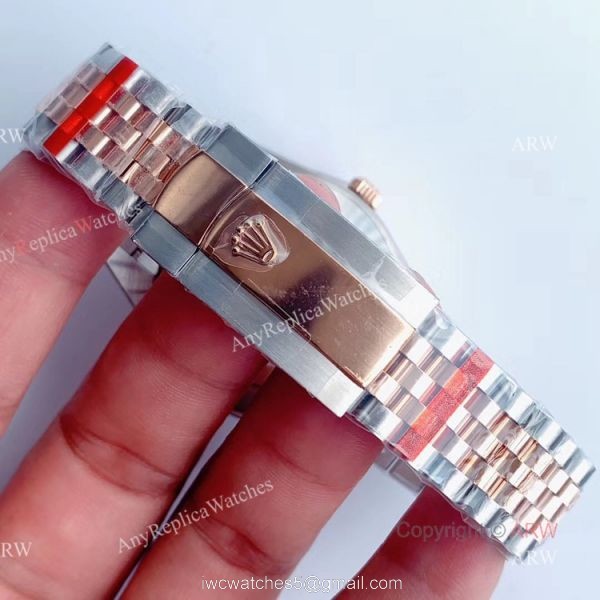 (Noob)Smooth Bezel Rolex Datejust Rose Gold Dial With Diamonds Jubilee Bracelet Swiss 3235 Watch 6