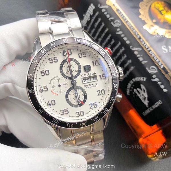 Buy Replica Tag Heuer Carrera Calibre 16 White Dial Watches 44mm 6