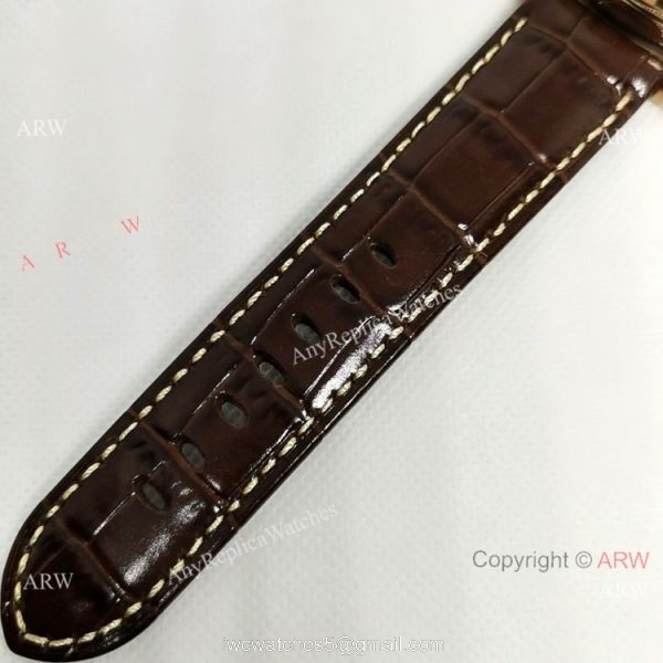 Copy Panerai Radiomir Rose Gold Brown Leather Strap Watch 6