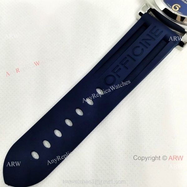 New arrival Panerai Luminor GMT PAM 01033 Blue Rubber Strap Watch 6