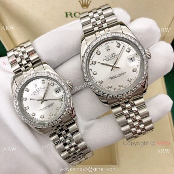36mm and 31mm Copy Rolex Datejust Jubilee White Mother of Pearl Watch 6