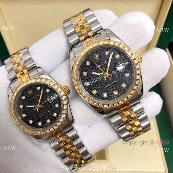 Clone Rolex Datejust Green Dial 2-Tone Lover Watch 36mm and 31mm 6
