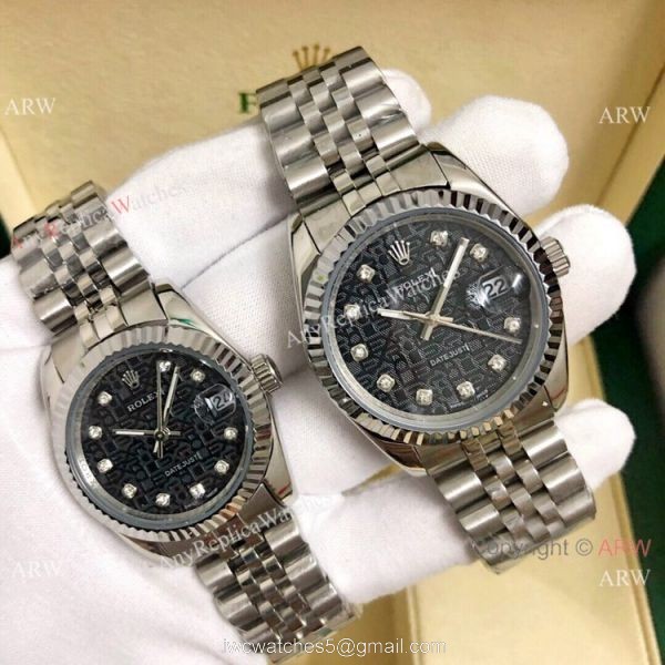 Clone Rolex Datejust Lover Watch Stainless Steel D-Red Dial 6
