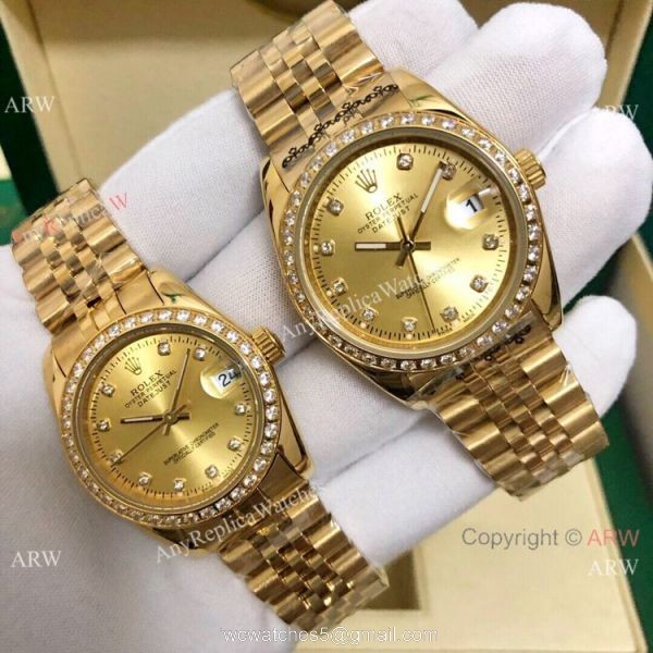 Fake Rolex Datejust Jubilee Band Yellow Gold Watch 36mm and 31mm 6