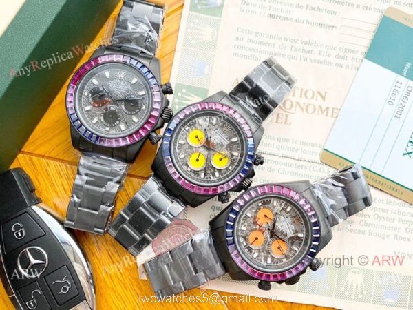 Replica Rolex Daytona Graffiti Dial Men Watches Orange Subdials 6