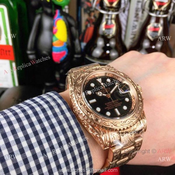 Rolex Submariner Engraving Rose Gold Watches Buy Replica 6