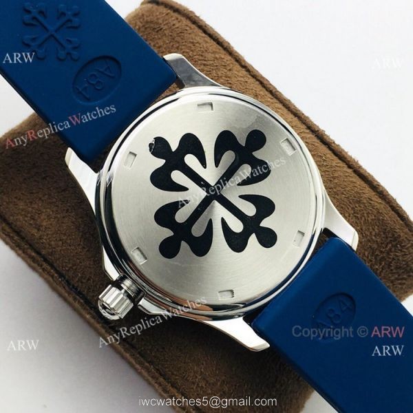 PFF Swiss Patek Philippe Aquanaut Luce Quartz Watch SS Blue Dial Lady 35.6mm 6