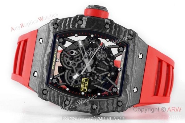 Swiss 1:1 Replica Richard Mille Rafael Nadal RM35-02 Watch Red Rubber Strap 6