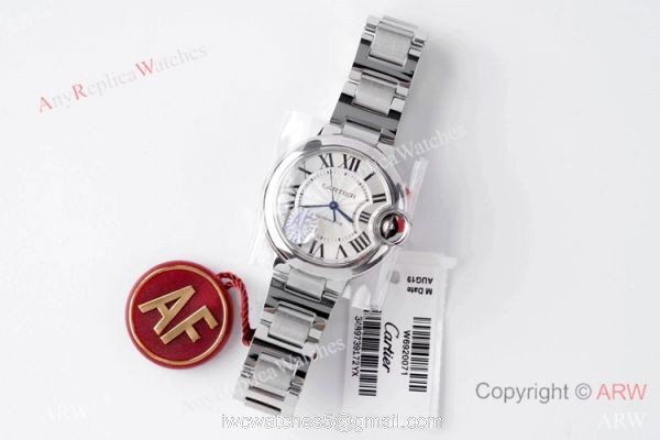AF 1:1 Best Edition Cartier Ballon Bleu 33mm Replica Watch Stainless Steel 6