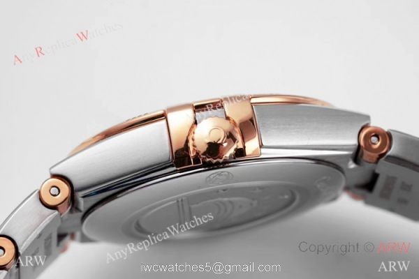 NEW! Swiss Copy Omega Constellation 28mm Quartz Watch 2-Tone Rose Gold 6