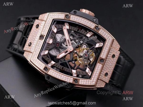 Best Hublot Masterpiece Mp-06 Senna Rose Gold Diamond Tourbillon Watch Replica 6