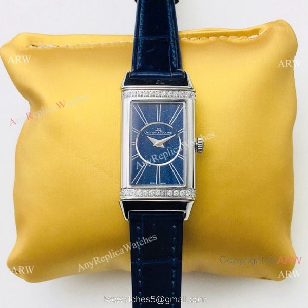 2020 Swiss Grade Jaeger-LeCoultre Reverso Duetto Watch Blue Diamond 6