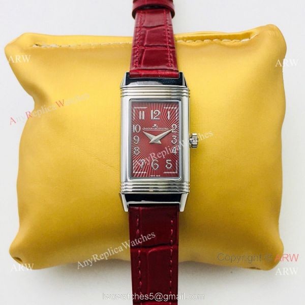 Swiss Copy Jaeger-LeCoultre Reverso Duetto Quartz Watch Lady Size Rose Red Face 6