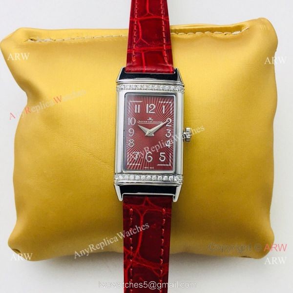 Swiss Copy Jaeger-LeCoultre Reverso One Duetto Ladies Watch Red and Silver 6