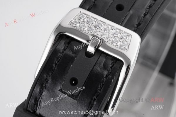 Best Replica Franck Muller Vanguard Diamond Watch For Women With Black Leather Strap 6