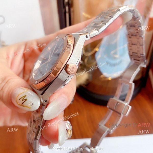 New Replica Audemars Piguet Royal Oak 37mm Lady Watch 2-Tone Rose Gold 6