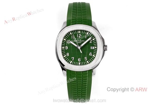 (ZF) Best Replica Patek Philippe 5168G Aquanaut Green Rubber Strap Watch Swiss Cal 324 6
