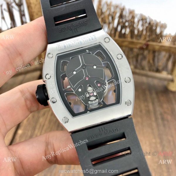 NEW! AAA Quality Richard Mille RM52-06 Tourbillon Mask Watches Silver Skull 6