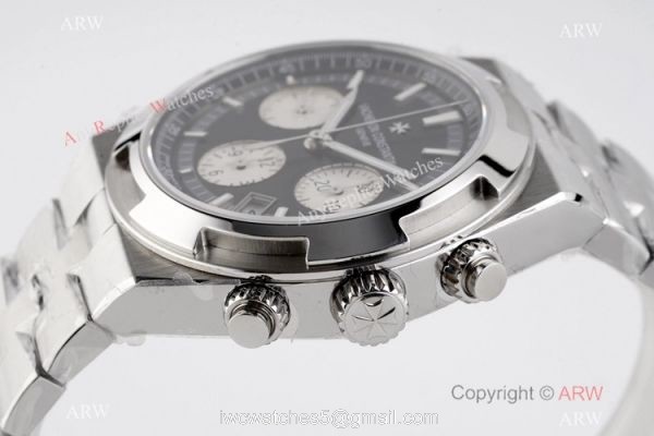 Super Clone Vacheron Constantin Overseas Chronograph Black Dial Watch 6