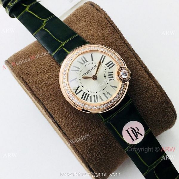 Swiss Copy Cartier Ballon Bleu De Lady Watch Rose Gold Diamond 6