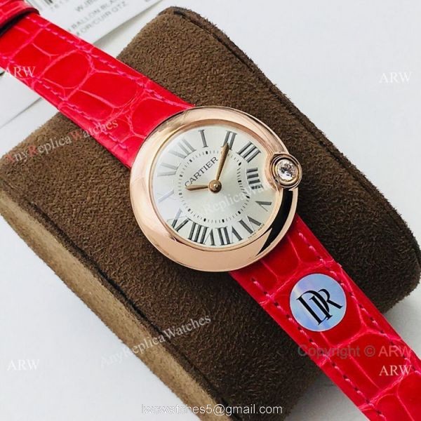 Super Clone Cartier Ballon Bleu De 30mm Watch Rose Gold Silver Dial 6