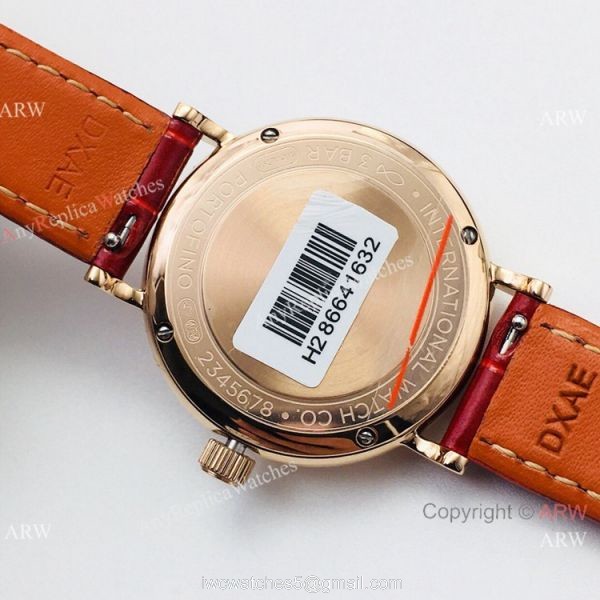Swiss Copy IWC Portofino Rose Gold Diamond Bezel Lady Watch 6