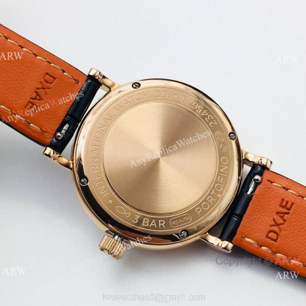 Swiss Copy IWC Portofino Ladies Watch Rose Gold Diamond Bezel 6