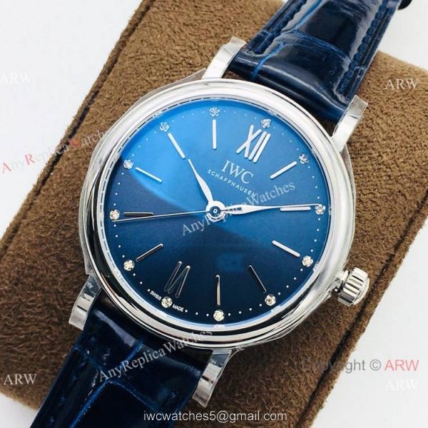 New! AAA Replica IWC Portofino Lady 34mm Watch Swiss 9015 Blue Dial 6