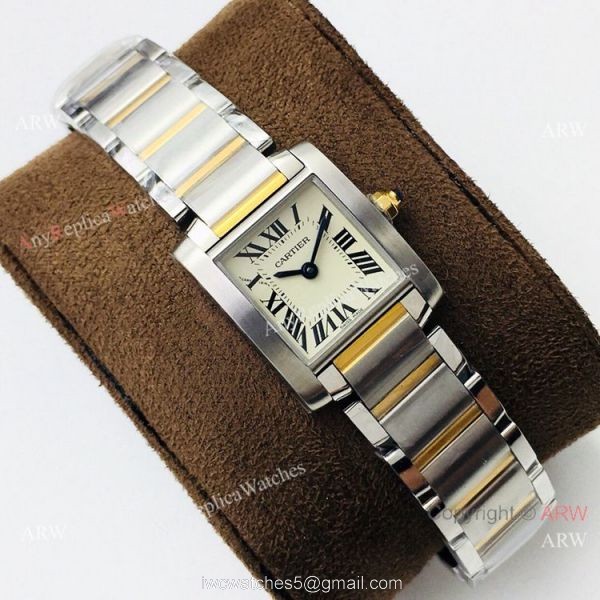 Super Replica Cartier Tank Francaise CC708177 Watch 2-Tone Cream Face 6