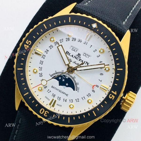 2020 New! Swiss Grade Copy Blancpain Fifty Fathoms Bathyscaphe Watch White Dial 6