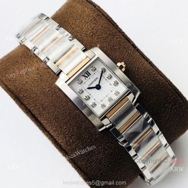 Super Clone Cartier CC 708177 Tank Francaise Lady Watch with Diamond 6