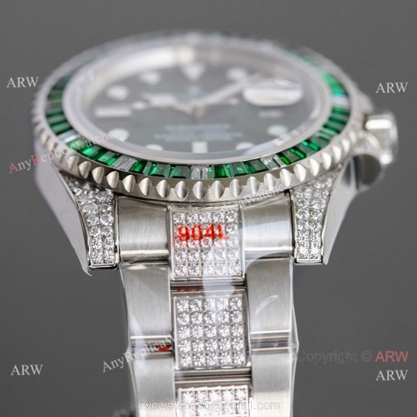 JH Factory Copy Rolex Submariner Iced Out Watch Swiss 2836 Diamond Band 6