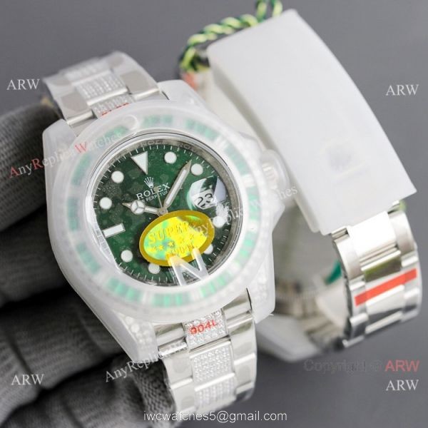 JH Factory Rolex Submariner Date Hulk Diamond Watch Swiss 2836 Movement 6
