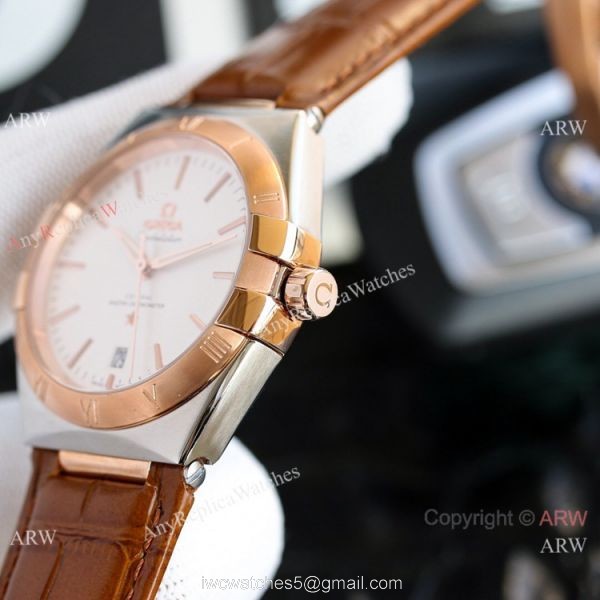 New! Swiss Copy Omega Constellation Gents Watches Rose Gold 39mm 6