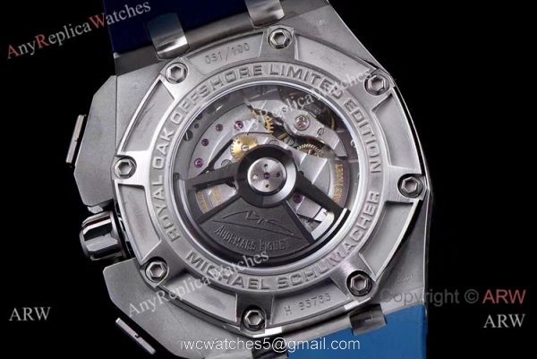 (JF) Swiss 3126 Audemars Piguet Chronograph Michael Schumacher Blue Index Dial Watch 6